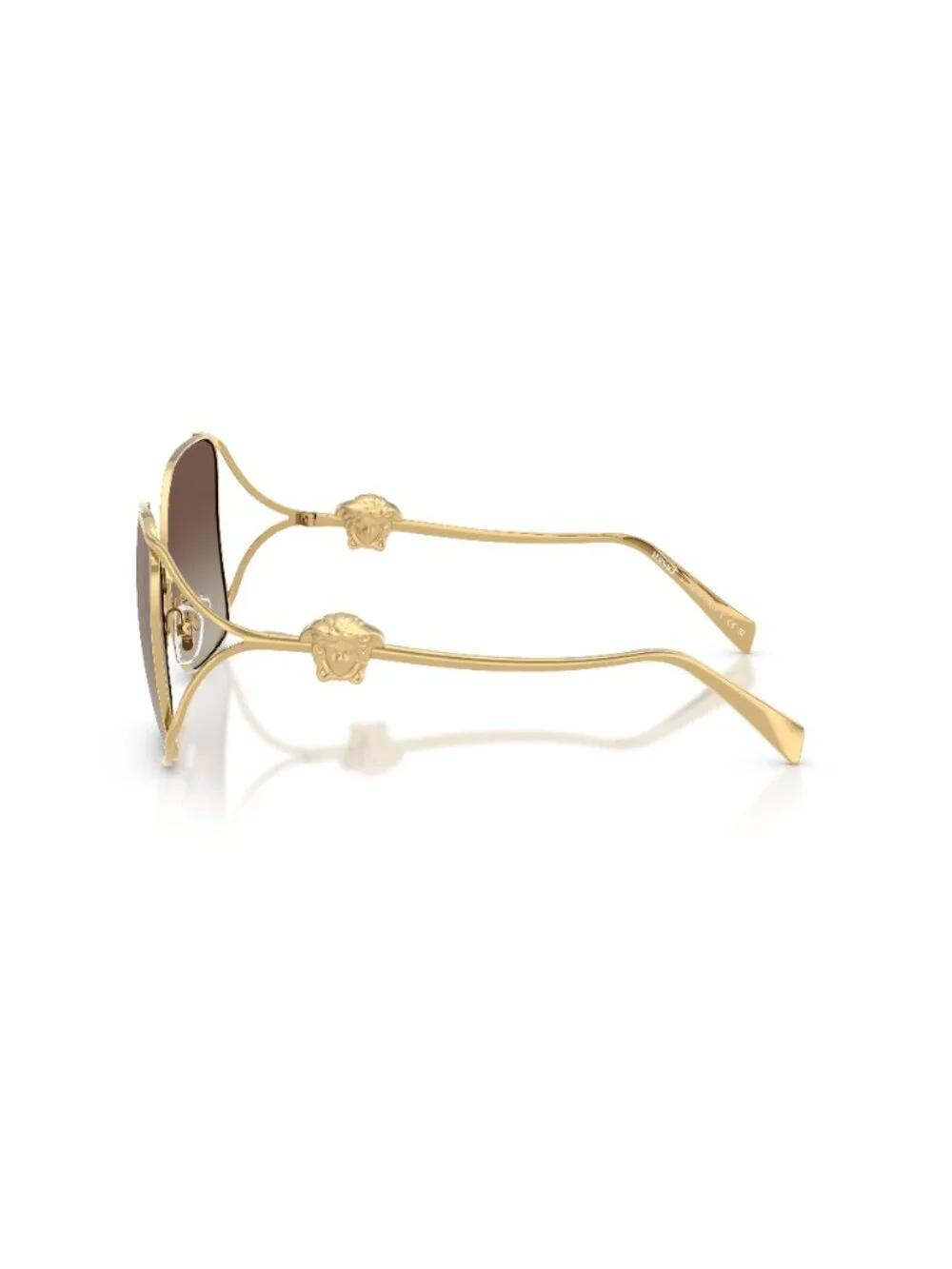 New Versace Women's Sunglasses Gold Brown Lens Metal Frame VE2288 1002B8 62